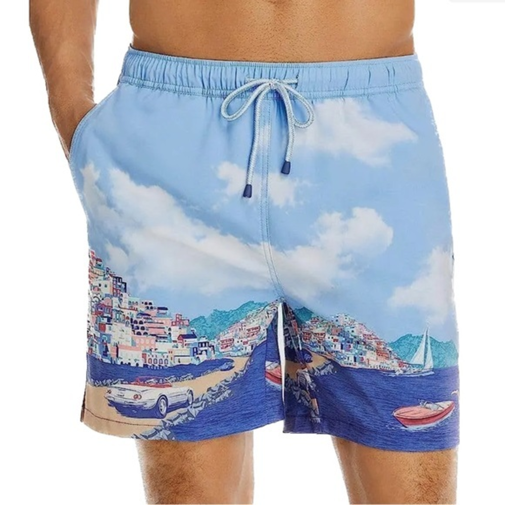 Peter Millar Men's Road To Riviera Swim‎ Trunks Rain/Blue Size XL NWT/NEW